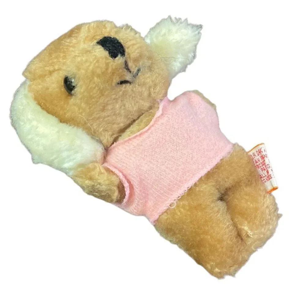 Vintage 1977 R Dakin & Co Sitting Sleepy Eyed Praying Dog and Puppy